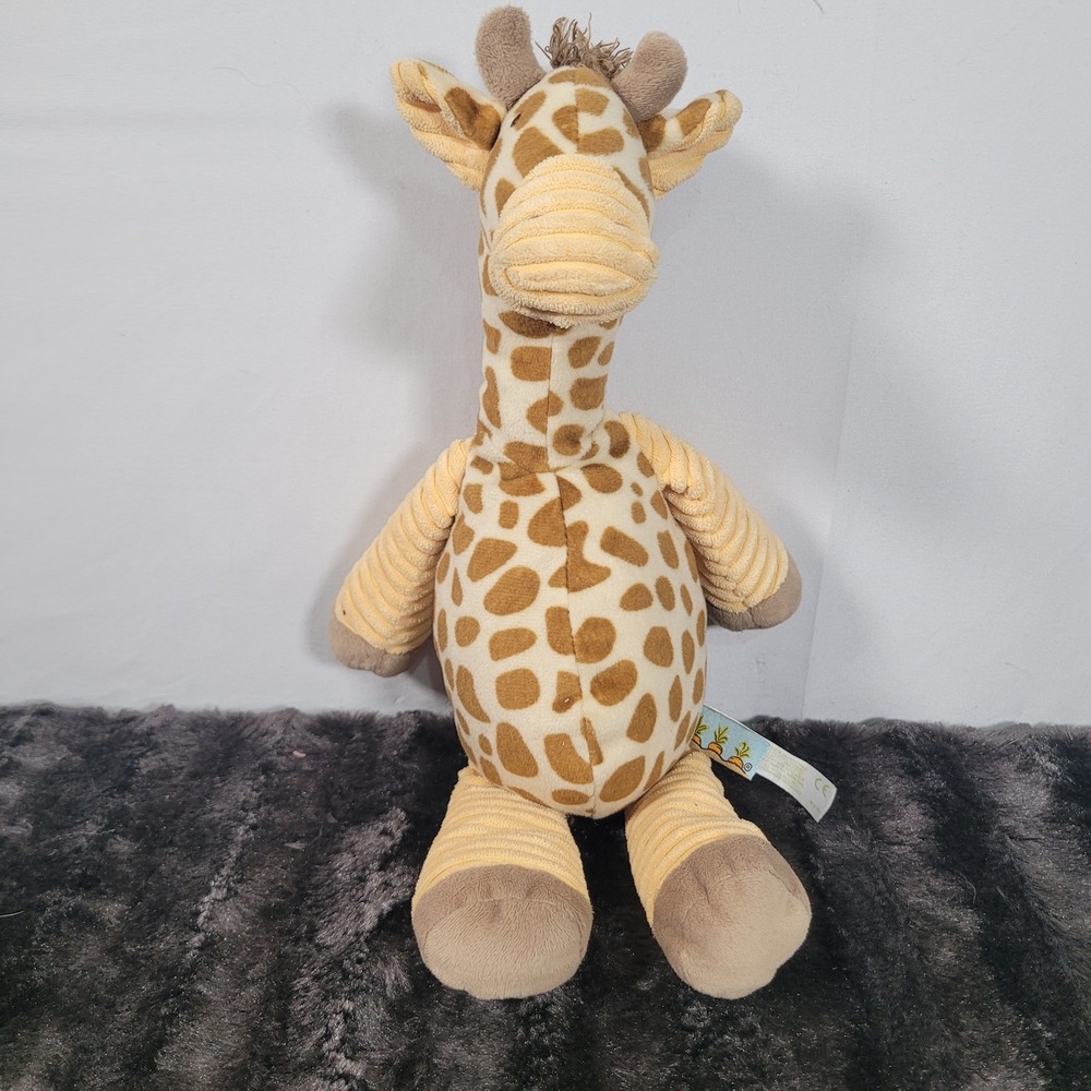Bunnies By The Bay Giraffe Plush Stuffed Animal Ribbed Corduroy Tan Brown 12"